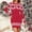 Hot Pink, variant on Festive Knit-Style Bodycon Dress | Women's Long Sleeve Christmas Print Bandage Dress for Holiday PartiesGreenM