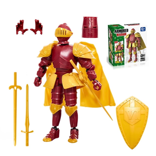 Figura de acción de caballero medieval LUMRRSK con armadura articulada