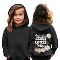 thumbnail image 2 of Grblisyd Christian Hoodies Christian Bible Verse JESUS LOVES YOU Hoodie for Teen Girls Cute Letter Graphic Hoodies Long Sleeve Pullover Sweatshirt, 2 of 6