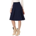 thumbnail image 4 of INSPIRE CHIC INSPIRE CHIC Women's Office Work Skirts Belted Waist Midi A-Line Pleated Skirt 3XL Dark Blue, 4 of 6