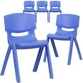 thumbnail image 3 of Flash Furniture 5 Pack Blue Plastic Stackable School Chair with 13.25'' Seat Height, 3 of 5