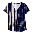thumbnail image 4 of Puntoco Moda Mujer Causal Cuello en V Blusa Estampada Camiseta de Manga Corta Tops de Verano Puntoco Puntoco-2458, 4 of 4