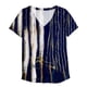 thumbnail image 4 of Puntoco Moda Mujer Causal Cuello en V Blusa Estampada Camiseta de Manga Corta Tops de Verano Puntoco Puntoco-2458, 4 of 4
