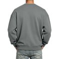 thumbnail image 7 of Men's Sweatshirts Stylish Long Sleeve V-Neck Sweat Shirt Fall Winter Casual Ribbed Cuffs Pure Color Tops for Daily Wear Light Gray 2XL, 7 of 7