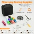 thumbnail image 3 of Sekonow Mini Travel Sewing Kit Leather Case, Small Sewing Kit for Adults and Beginners, Basic Needle and Thread Kit for Emergency Hand Sewing Repair Supplies, Black, 3 of 7