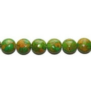 8mm 16" Strand Green Reconstituted Howlite Coin Beads Genuine Gemstone Natural Jewelry Making
