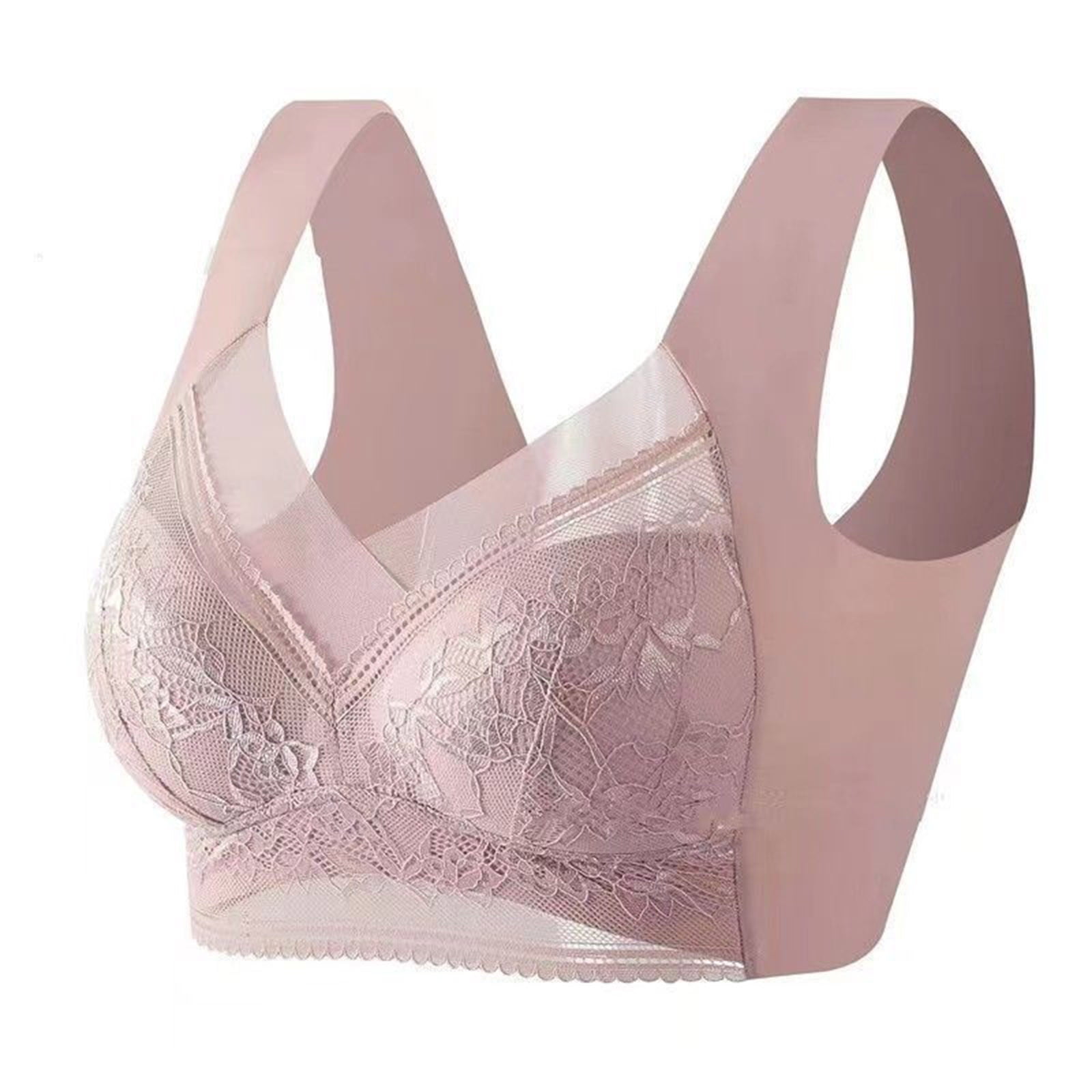 Lopecy-Sta Women Lady Mesh Gathered Bra Plus Size Sports Bra Underwear Yoga  Hollow Out Bra Cup Womens Bras Sales Clearance Sports Bras for Women Pink