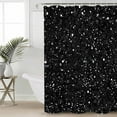thumbnail image 4 of Abstract Marble Shower Curtain Set ，Waterproof Fabric Shower Curtains Black Texture Sequins Decoration Shower Curtains for Bathroom,Bathroom Decor 72"x84", 4 of 6