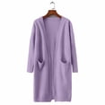 thumbnail image 4 of Women's V Neck Cardigan Sweaters Casual Lightweight Open Front Solid Color Long Sleeve Knitted Sweater Coat with Pockets, 4 of 4