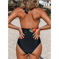 thumbnail image 3 of Traje de baño de una pieza sexy con estampado digital de orquídeas y corazón de pollo para playa y mar, 3 of 5
