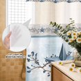 thumbnail image 3 of No Hook Shower Curtain, Country Star Blue Shower Curtains for Bathroom with See Through Top Window, Farmhouse Vintage Branches Wooden Waterproof & Washable Bath Curtain Long 72"x78", 3 of 9
