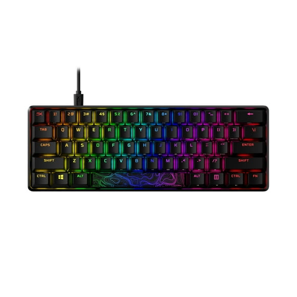HyperX Alloy Origins 60 - Clavier de Jeu Mécanique, Ultra Compact 60 % Facteur de Forme, Capuchons de Touches Double Shot PBT, Rétroéclairage DEL RVB, NG