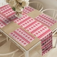 thumbnail image 2 of Ambesonne Nordic Table Runner & Placemats, Retro Nature Inspired, Placemat 4 pcs + Runner 16"x72", Hot Pink White, 2 of 2