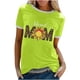 thumbnail image 1 of Camiseta holgada cómoda debajo de la cintura con cuello redondo y estampado elegante para mujer, blusa de manga corta, Tops informales OAVQHLG3B Store lin121212, 1 of 5