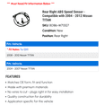 thumbnail image 2 of Rear Right ABS Speed Sensor - Compatible with 2004 - 2012 Nissan TITAN 2005 2006 2007 2008 2009 2010 2011, 2 of 2