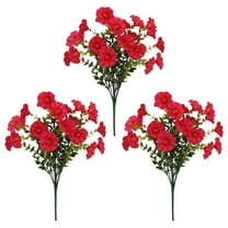 JeashCHAT 3 Bundles Artificial Morning Glories Outdoor Flowers Fake Plants for Spring Summer Decoration, Realistic Faux Flowers Bouquet for Outside Planter Porch Yard Patio Balcony