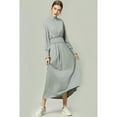 thumbnail image 4 of ebukurty Women's Dresses Gray Casual Long Sleeve Dress for Winter,  Sizes L/XL, 4 of 8