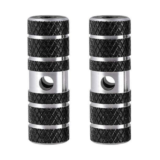 Un par de cilindro de aleación de aluminio Cilindro Asiento Eje Stunt Clavijas para bicicleta de bicicleta de montaña (Negro)