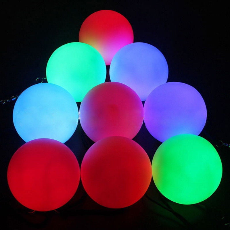 LED Multi-Coloured Glow POI Thrown Balls Light up For Belly Dance Hand PropsCd` 