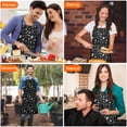 thumbnail image 7 of Black Gothic Skull Spider Pattern Apron-Garden Aprons for Women with Pockets-Cotton Linen Waterproof Kitchen Cooking Gardening Aprons Adjustable for Kitchen,Cooking,BBQ and Salon 33x27 Inch, 7 of 7