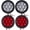 2x Red+2x White, variant on 4" Inch White 7 LED Round Backup/Reverse Truck Light w/ Grommet & Pigtail-Qty 10