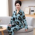 thumbnail image 1 of REDHOTYPE Femmes Matures Mode Imprimé Pyjama pour Dames Manches Longues Pantalon Long Coton Grande Taille Col Rond Tenue de Détente Ensemble Deux Pièces, 1 of 2