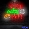 thumbnail image 3 of Handmadetneonsign Sushi Makes Me Happy Neon Sign, Japanese Sushi Led Sign, Sushi Restaurant Wall Decor 76884, 3 of 5