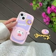 thumbnail image 6 of Kawaii Phone Cases Apply to iPhone 14,Cute Cartoon Pig Phone Case 3D Funny Purple Pig Case for Women Girls Soft Silicone Shockproof Cover for iPhone 14, 6 of 14