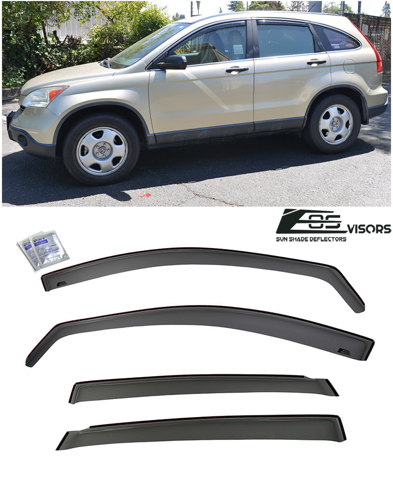 EOS Visors in-Channel Style JDM Smoke Tinted Side Vents Window Deflectors Rain Guard Extreme Online Store for 2007-2011 Honda CR-V CRV