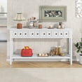 thumbnail image 2 of Rustic Entryway Console Table, 60" Long Sofa Table with two Different Size Drawers and Bottom Shelf for Storage (Antique White), 2 of 8