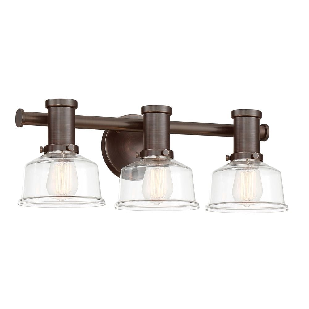 Designers Fountain Carson Satin Copper Bronze 3 Light Bathroom Vanity Light Fixture, 96503-SCB