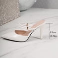thumbnail image 6 of hoksml Pointed Toe Mule Heels for Women, Double Strap Rhinestone Stiletto Slip On High Heel Dress Sandals, 6 of 9