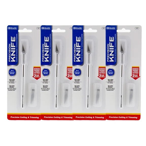 STARLIGHT- 4 Pk Precision Blade X-Acto Cutter Knife Non-Slip Handle Arts Craft Cutting Tool
