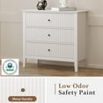thumbnail image 6 of Heynemo White 30" Dressers Set of 2, Modern 3-Drawer Wood Nightstands for Bedroom, Living Room, Entryway, 6 of 8