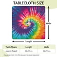 thumbnail image 2 of Colorful Tie Dye Pattern Square Fitted Tablecloth with Elastic Edge,Square Table Cover,Washable Elastic Table Cover for Home Kitchen Party Decor 36"x36", 2 of 6