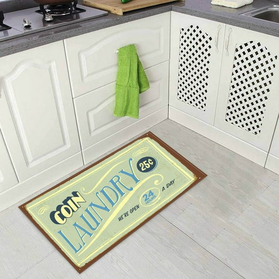 Laundry Matt for Laundry Room, Laundry Room Rug, Non Slip Floor Mats, Farmhouse Large Laundry Rugs for Laundry Runner Room Mat Washer and Dryer Carpet Laundry Room Decor