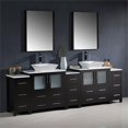 thumbnail image 2 of Fresca Torino 96" Espresso Modern Double Sink Bathroom Vanity w/ 3 Side Cabinets & Vessel Sinks, 2 of 5