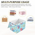 thumbnail image 6 of Yayeee Collapsible Cube Storage Bin with Lid Fabric Closet Decorative Basket with Handles, Pink Beach Toys Pattern, 6 of 7