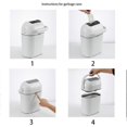 thumbnail image 3 of Bathroom Wastebasket with Lid, Plastic Wastebasket with Handle, Rectangular Slim Wastebasket Wastebasket for Living Room, Bedroom, Kitchen (White), 3 of 5