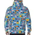 thumbnail image 7 of Kdxio Cute Flat Fish Print Mens Casual Hooded Collar Drawstring Hoodies Pullover Sweatshirts Casual Long Sleeve Shirts-Medium, 7 of 7