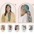 thumbnail image 6 of Head Scarf for Women,27.5 Inches Pioneer Colorful Flowers Square Like Head Scarf for Women,Silk Bandana Hair Wrap Neck Scarf for Women's, 6 of 6