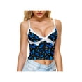 thumbnail image 3 of Yuemengxuan Women Lace Patchwork Camisole Sleeveless Deep V Neck Floral Butterfly Cami Tops, 3 of 4