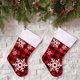 thumbnail image 4 of Calcetines navideños con decoración navideña de copos de nieve a cuadros rojos y negros, bolsa de regalo de Navidad, calcetines de dulces con decoración navideña, 4 of 5