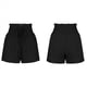 thumbnail image 3 of Pantalones Cortos de para Mujer, de Cintura Alta, con Pierna , Cómodos y Elásticos para Playa y Verano. Negro S, 3 of 6