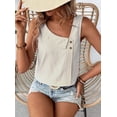 thumbnail image 6 of Women'S Button Asymmetrical V Neck Striped Print Blouses Casual Sleeveless Tank Top Summer Shirt Tops  M, 6 of 8