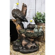 Wildlife Habitat Bald Eagle Family In Nest Statue 12H Eagle Mate With Nestlings