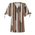 thumbnail image 4 of Fiudx Ofertas Relámpago Blusa de Manga Corta de Verano con Cuello En V para Mujer, Sexy, Informal, con Estampado Regular, 4 of 5