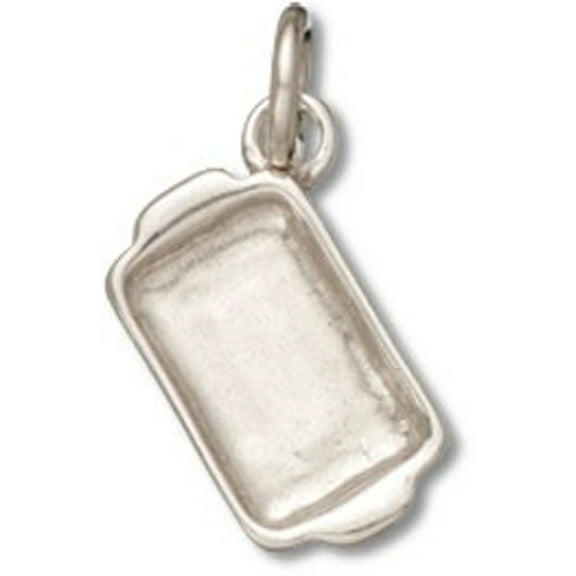 Sterling Silver 16" .8mm Box Chain 3D Casserole Baking Dish Pendant Necklace