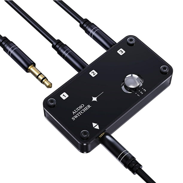 Conmutador de audio COOIDEA 1 entrada 3 salidas o 3 entradas 1 salida con cable