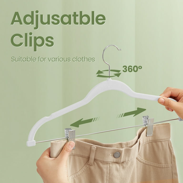 Ledrem 20-Pack Velvet Pants Hangers with Adjustable Clips photo 2